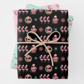 Weihnachtsfest Flamingo Muster Geschenkpapier Set (Beispiel)