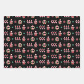 Weihnachtsfest Flamingo Muster Geschenkpapier Set (Vorderseite)