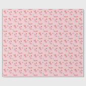 Weihnachtsfest Flamingos auf Rosa Geschenkpapier (Flach)