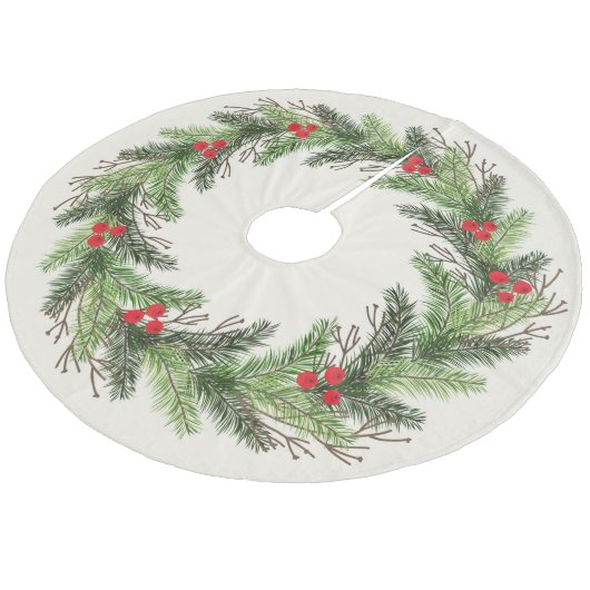 Weihnachtsfest Fleece Weihnachtsbaumdecke (Schrägansicht)