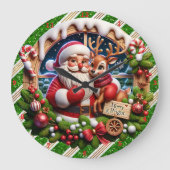 Weihnachtsfest" - Freuen Sie sich auf die Weihnach Große Wanduhr (Vorderseite)