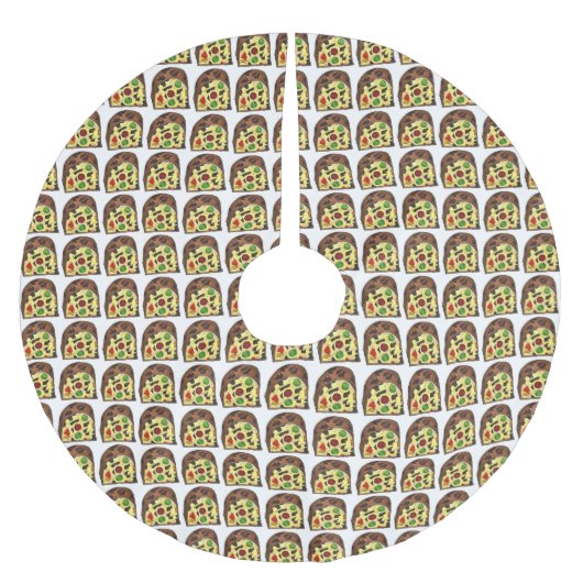 Weihnachtsfest Fruchtkuchen Slice Fruitcake Polyester Weihnachtsbaumdecke (Vorderseite)