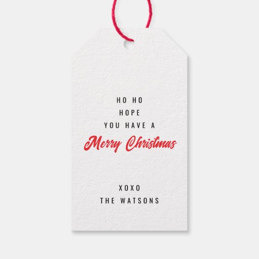 Weihnachtsfest Geschenkanhänger (Rückseite)