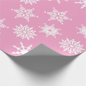 Weihnachtsfest Girly Pink Snowflakes Stars Geschenkpapier (Ecke)