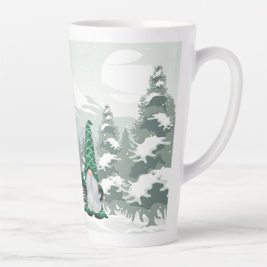 Weihnachtsfest Gnome Latte Tasse (Rechts)