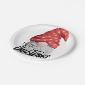 Weihnachtsfest Gnome Pappteller (Schrägansicht)