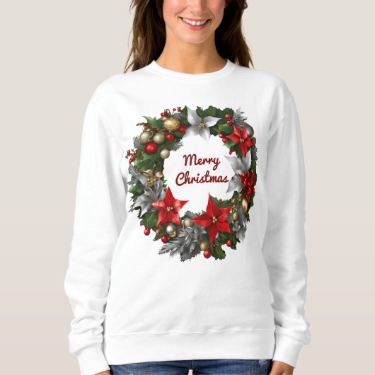 Weihnachtsfest Grün Winterurlaub Sweatshirt (Vorderseite)