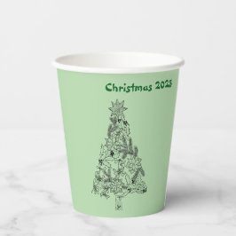 Weihnachtsfest Grüne Bäume Weihnachten Party Pappbecher