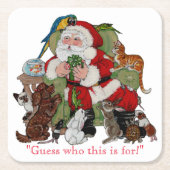 Weihnachtsfest & Haustiere Weihnachtsfeiertage Tie Rechteckiger Pappuntersetzer (Vorderseite)