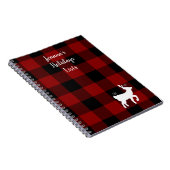 Weihnachtsfest Hirsch auf Buffalo Kariert Custom Notizblock (Rechte Seite)