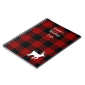 Weihnachtsfest Hirsch auf Buffalo Kariert Custom Notizblock (Linke Seite)