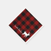 Weihnachtsfest Hirsch auf Buffalo Kariert Custom Serviette (Ecke)