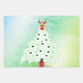 Weihnachtsfest Hirsche Cocktail Tree Shiny Geschenkpapier Set (Vorderseite)