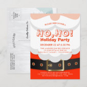 Weihnachtsfest, Ho, Feiertag einladen Einladungspostkarte (Vorne/Hinten)