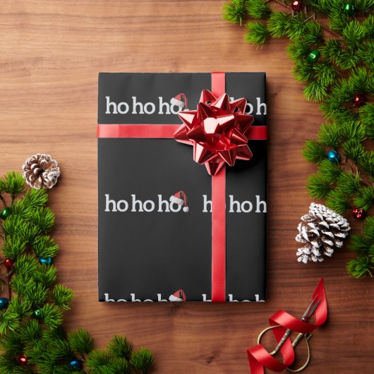 Weihnachtsfest Ho Ho Xmas Weihnachtsmannmütze Geschenkpapier (Feiertagsgeschenk)