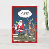 Weihnachtsfest - Hundeschlitten-Rentier Feiertagskarte (Vorderseite)