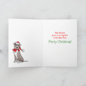 Weihnachtsfest - Hundeschlitten-Rentier Feiertagskarte (Innenseite)