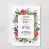 Weihnachtsfest im Blumenrahmen - Weihnachten Party Einladung (Vorderseite)