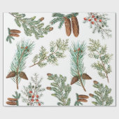 Weihnachtsfest im Coniferwald Geschenkpapier (Flach)