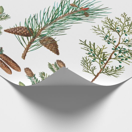 Weihnachtsfest im Coniferwald Geschenkpapier (Ecke)