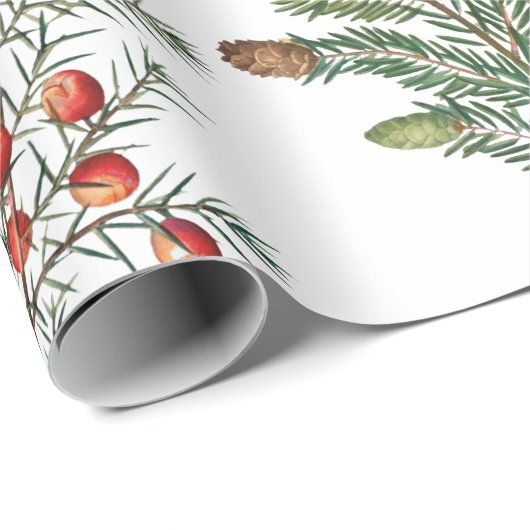 Weihnachtsfest im Coniferwald Geschenkpapier (Rolleneckpunkt)