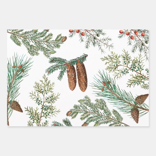 Weihnachtsfest im Coniferwald Geschenkpapier Set (Vorderseite 2)