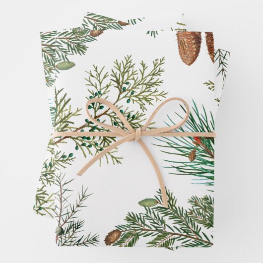 Weihnachtsfest im Coniferwald Geschenkpapier Set (Beispiel)