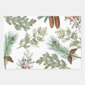 Weihnachtsfest im Coniferwald Geschenkpapier Set (Vorderseite)