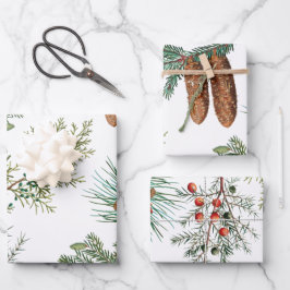 Weihnachtsfest im Coniferwald Geschenkpapier Set