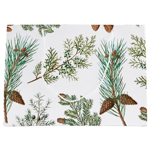 Weihnachtsfest im Coniferwald Große Geschenktüte (Vorderseite)