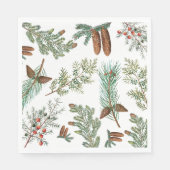 Weihnachtsfest im Coniferwald Serviette (Vorderseite)