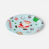 Weihnachtsfest im Fußball Pappteller (Schrägansicht)