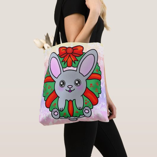 Weihnachtsfest im Kraut mit Pastell Schneeflocken Tasche (Von Nahem)