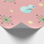 Weihnachtsfest im Mittleren Jahrhundert Vintag Sno Geschenkpapier (Ecke)