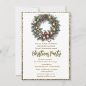 Weihnachtsfest im Party Kranz Einladung (Vorderseite)