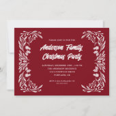 Weihnachtsfest im Party Moderne Weiße Grüne Einladung (Vorderseite)