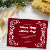 Weihnachtsfest im Party Moderne Weiße Grüne Einladung