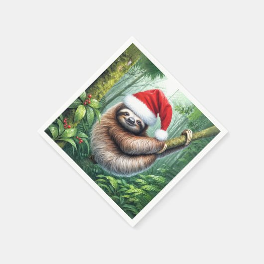 Weihnachtsfest im Regenwald Serviette (Ecke)