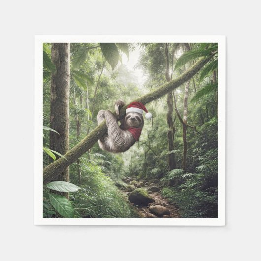 Weihnachtsfest im Regenwald Serviette (Vorderseite)