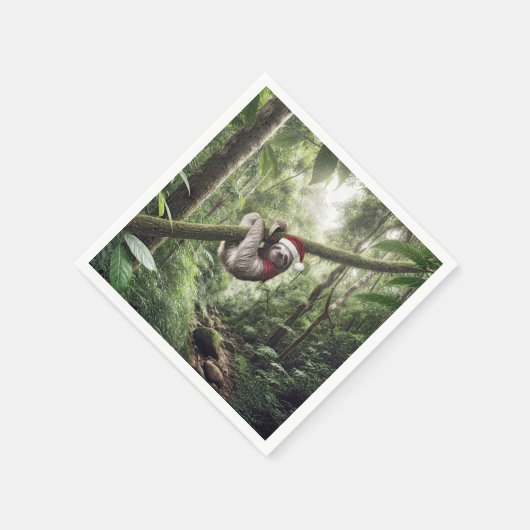 Weihnachtsfest im Regenwald Serviette (Ecke)