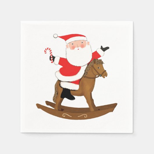 Weihnachtsfest im Reittier-Party Serviette (Vorderseite)