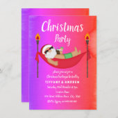 Weihnachtsfest im Santa Tropical Sommer Party Einl Einladung (Vorne/Hinten)