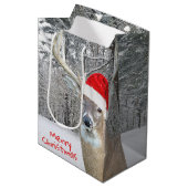 Weihnachtsfest im Schneeflocken Mittlere Geschenktüte (Vorderseite Schrägansicht)