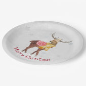 Weihnachtsfest im Schneeflocken Pappteller (Schrägansicht)