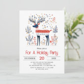 Weihnachtsfest im skandinavischen Stil Einladung (Stehend Vorderseite)