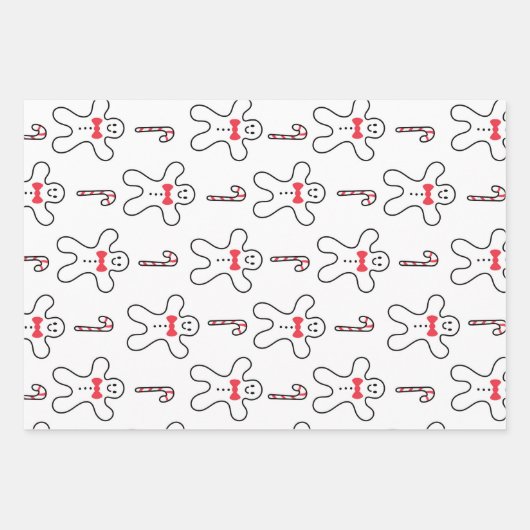 Weihnachtsfest im skandinavischen Stil - Set von 3 Geschenkpapier Set (Vorderseite 2)