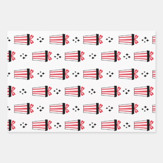 Weihnachtsfest im skandinavischen Stil - Set von 3 Geschenkpapier Set (Vorderseite)