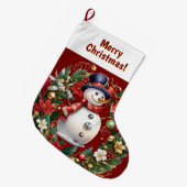 Weihnachtsfest im Snowman-Strumpf Großer Weihnachtsstrumpf (Vorderansicht (hängend))