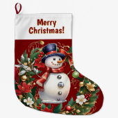 Weihnachtsfest im Snowman-Strumpf Großer Weihnachtsstrumpf (Vorderseite)