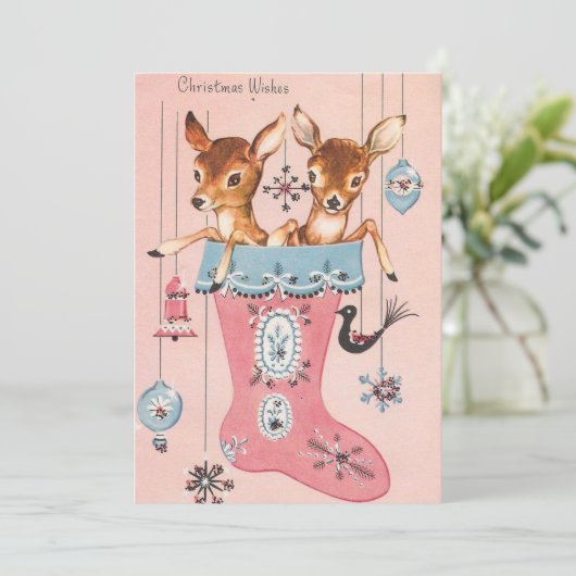 Weihnachtsfest im Strumpf Feiertagskarte (Stehend Vorderseite)
